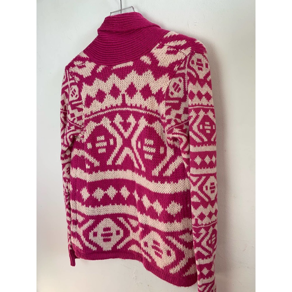 Forever 21 Pink + White Fair Isle Knit Cardigan Sweater — Women's XS X-Small EUC - Picture 10 of 15